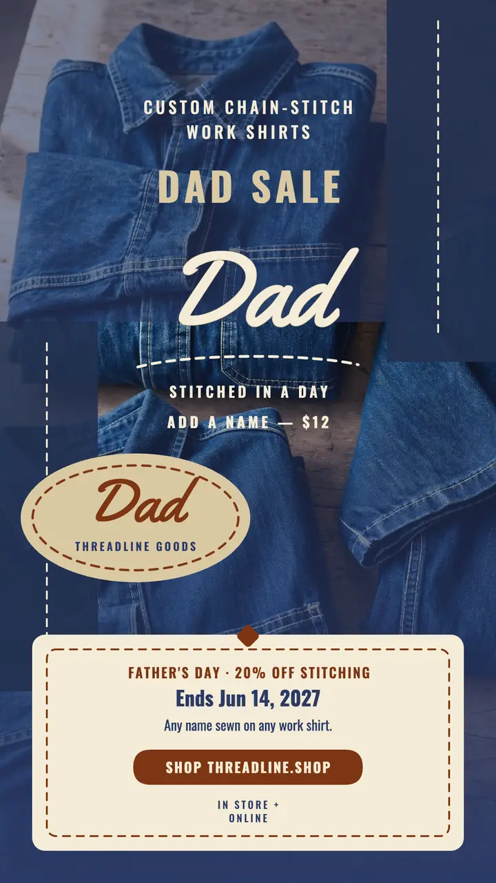 Threadline Goods Dad sale story template