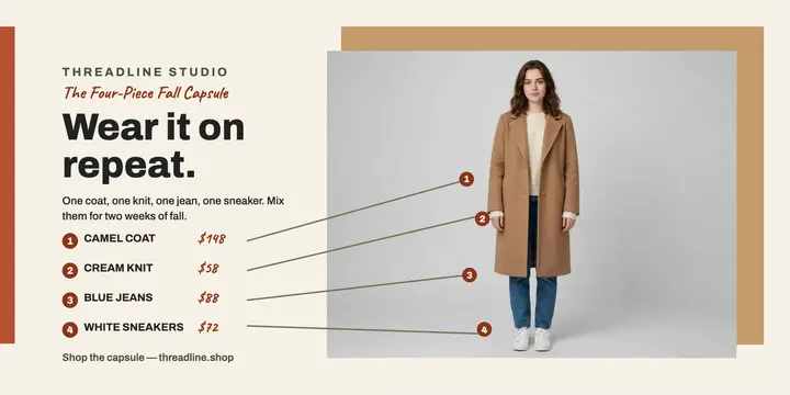 Threadline fall capsule outfit guide template