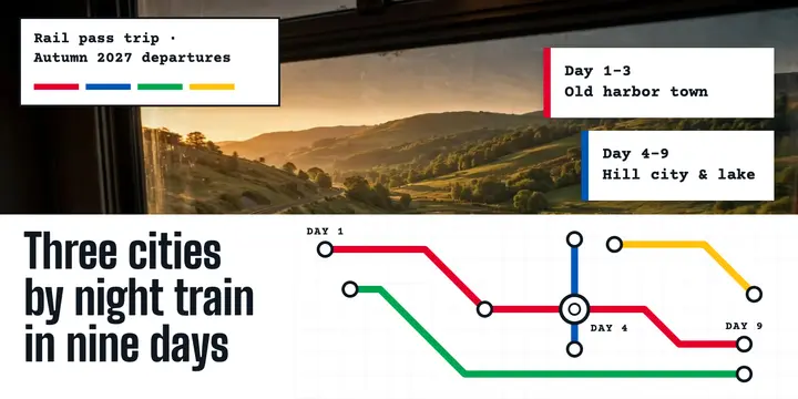 Three cities by night train itinerary post template