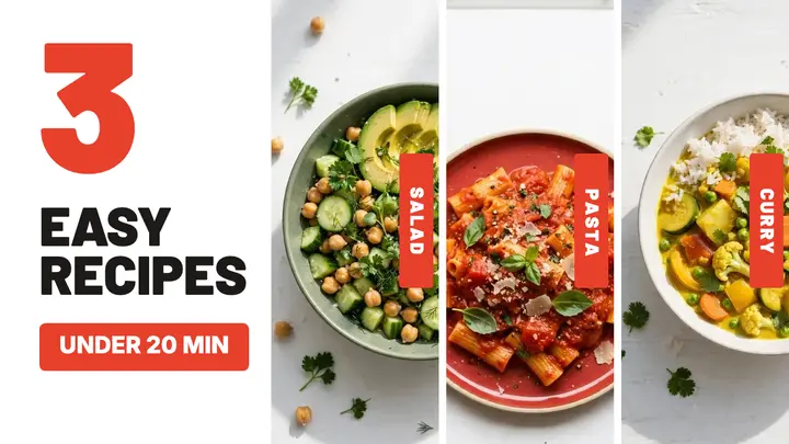 3 easy recipes thumbnail template