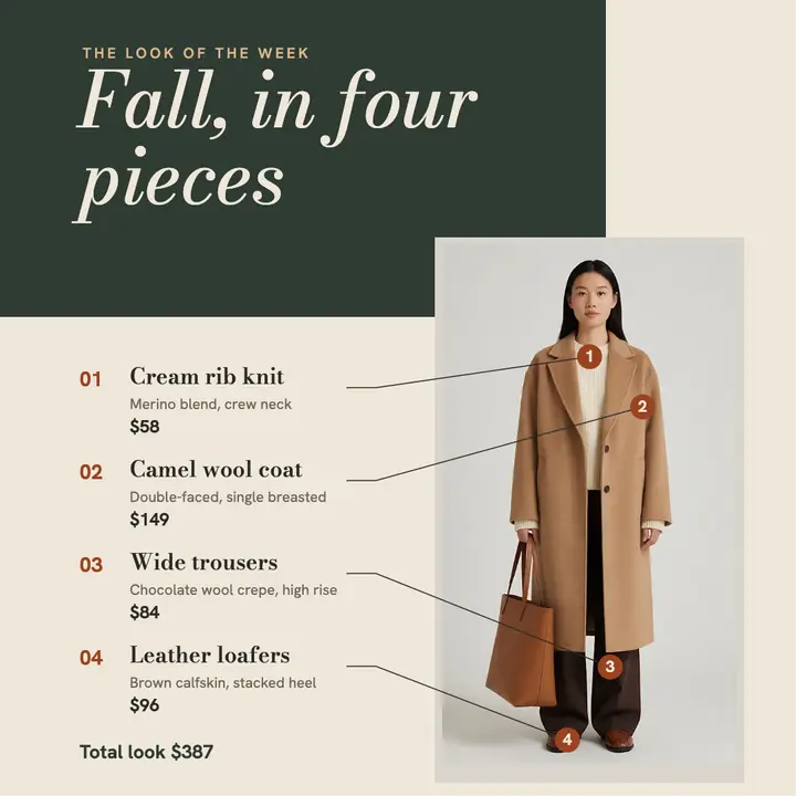 Fall outfit breakdown square post template