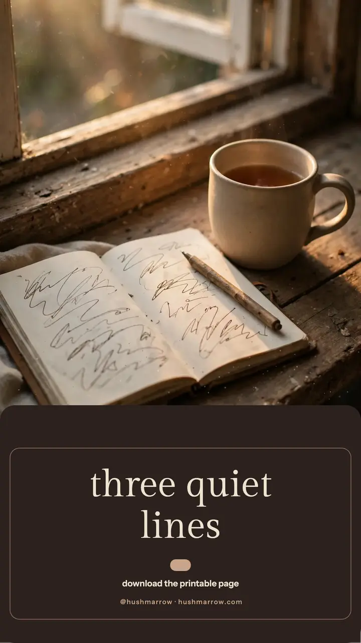 Three quiet lines bedtime journaling story template