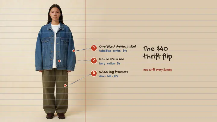 Thrift flip outfit channel banner: fashion youtube banner template