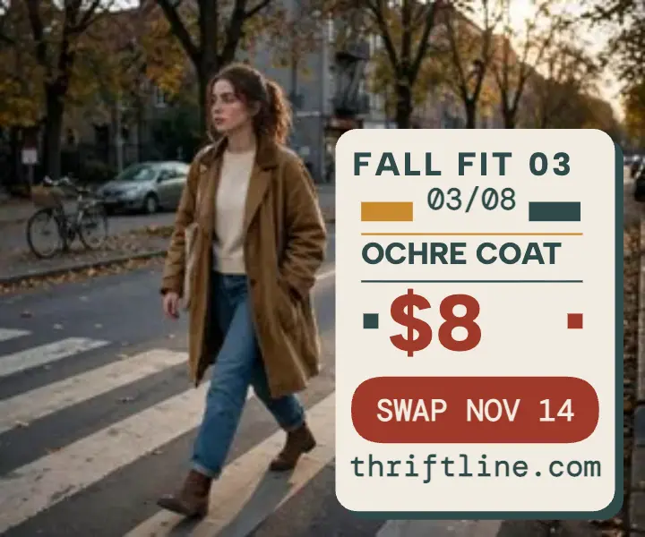 Thriftline ochre coat street snap ad template