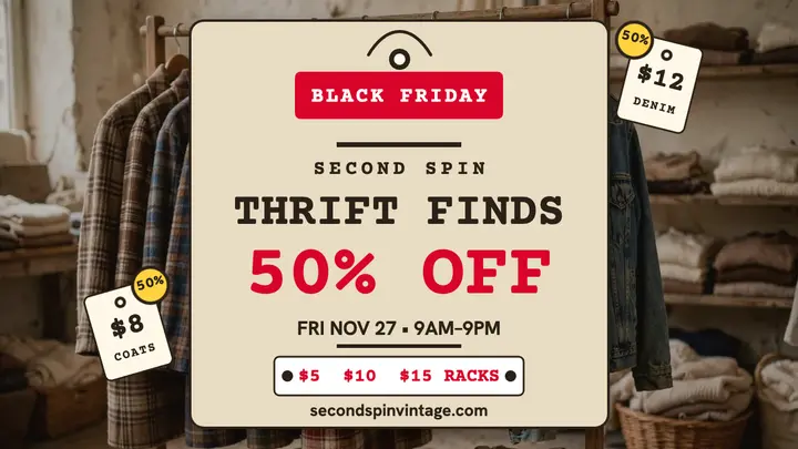 Second Spin Vintage Black Friday thumbnail template