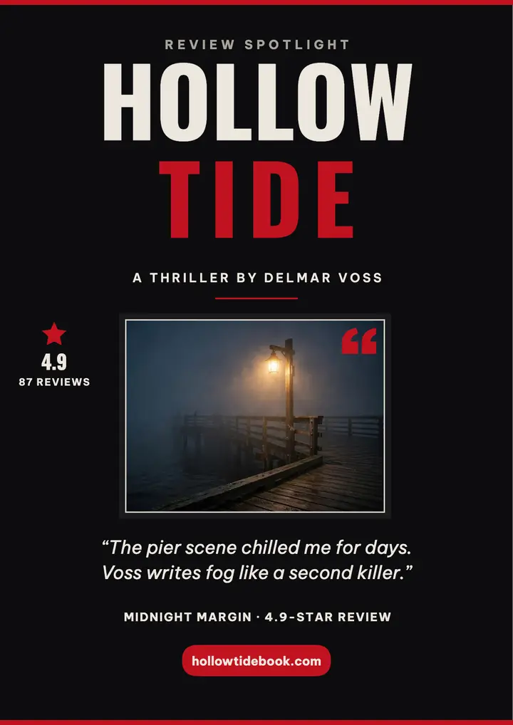 Hollow Tide thriller review flyer template