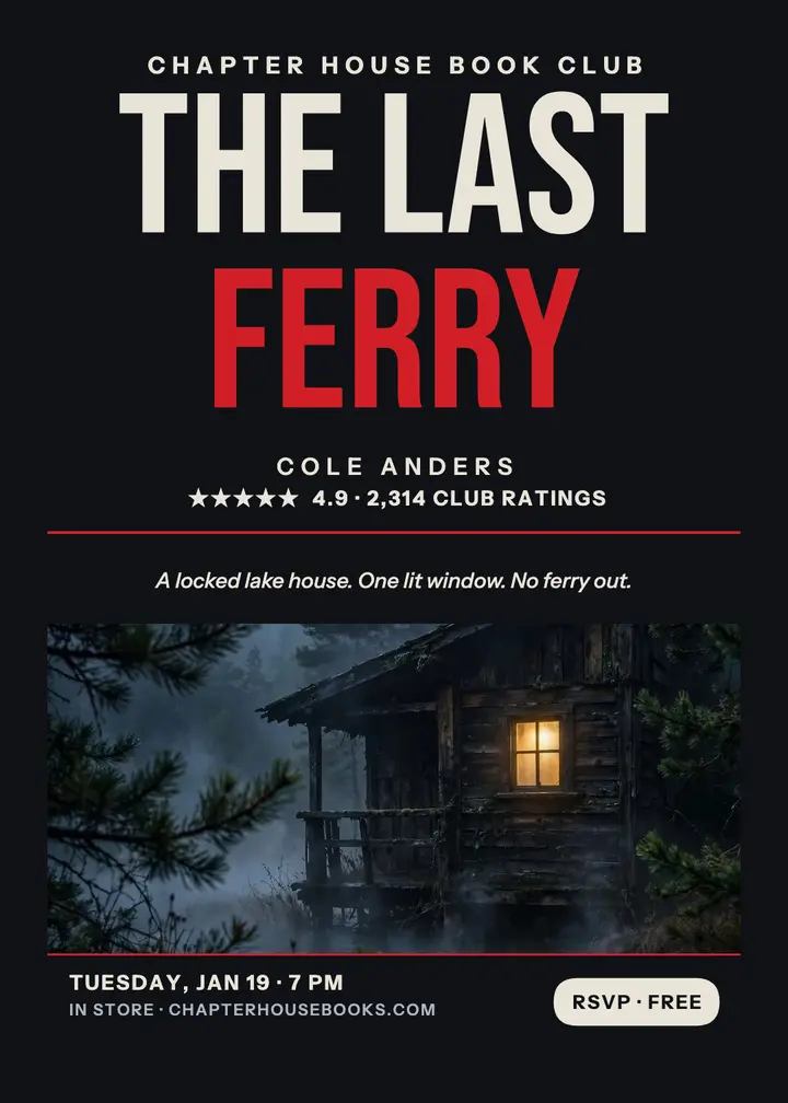 The Last Ferry thriller book club night template