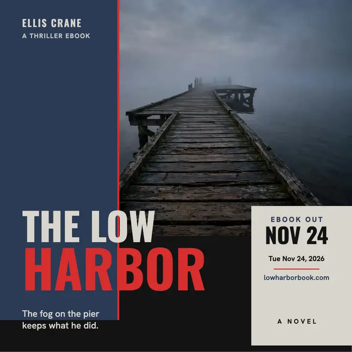 Low Harbor thriller ebook launch post template