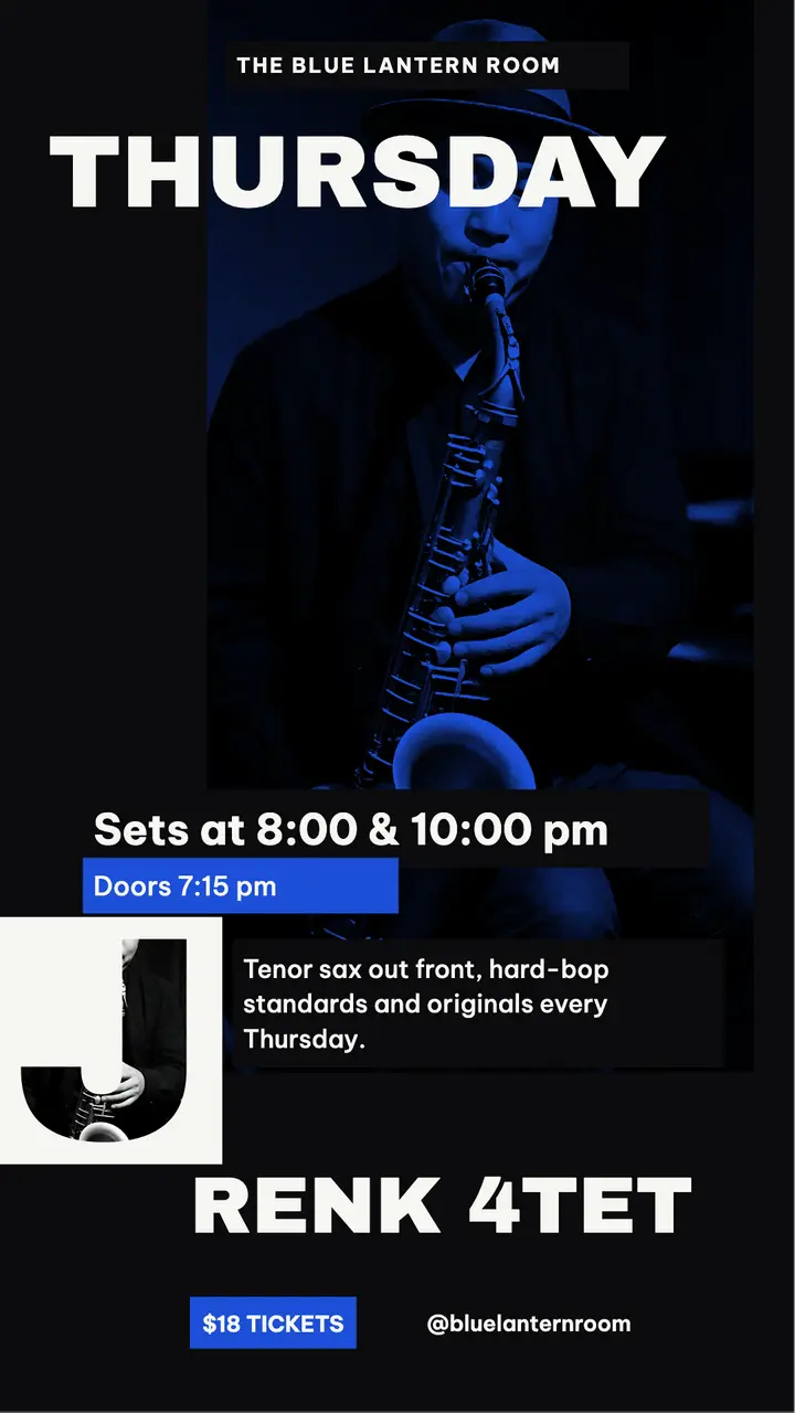 Thursday jazz quartet story, hard-bop sleeve template