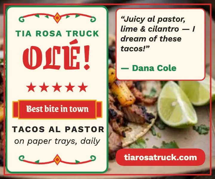 Tia Rosa taco review ad template