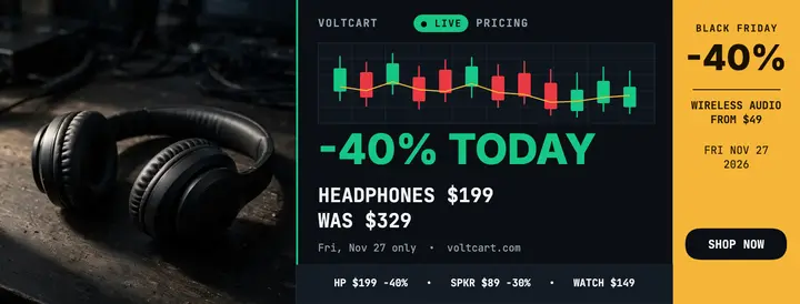 Voltcart Black Friday price drop cover template