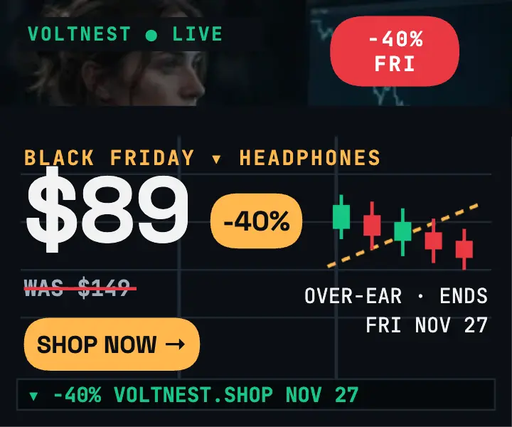 VoltNest headphones Black Friday drop ad template