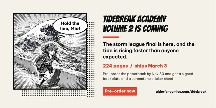 Webcomic volume 2 pre-order post, manga panel template