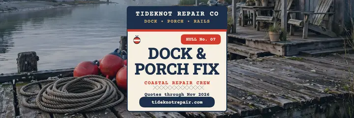 Tideknot dock and porch repair header template