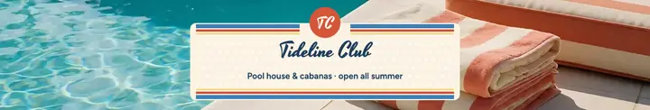 Tideline Club terry towel page cover: beach club page cover template