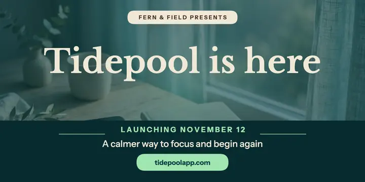 Tidepool calm focus app launch post template