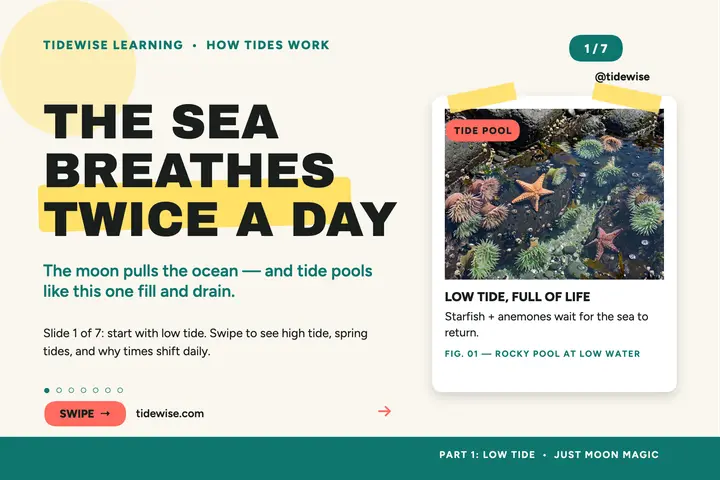 Tidewise tides explainer postcard template