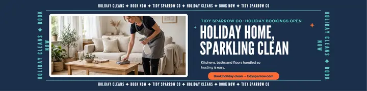 Tidy Sparrow holiday cleaning banner template
