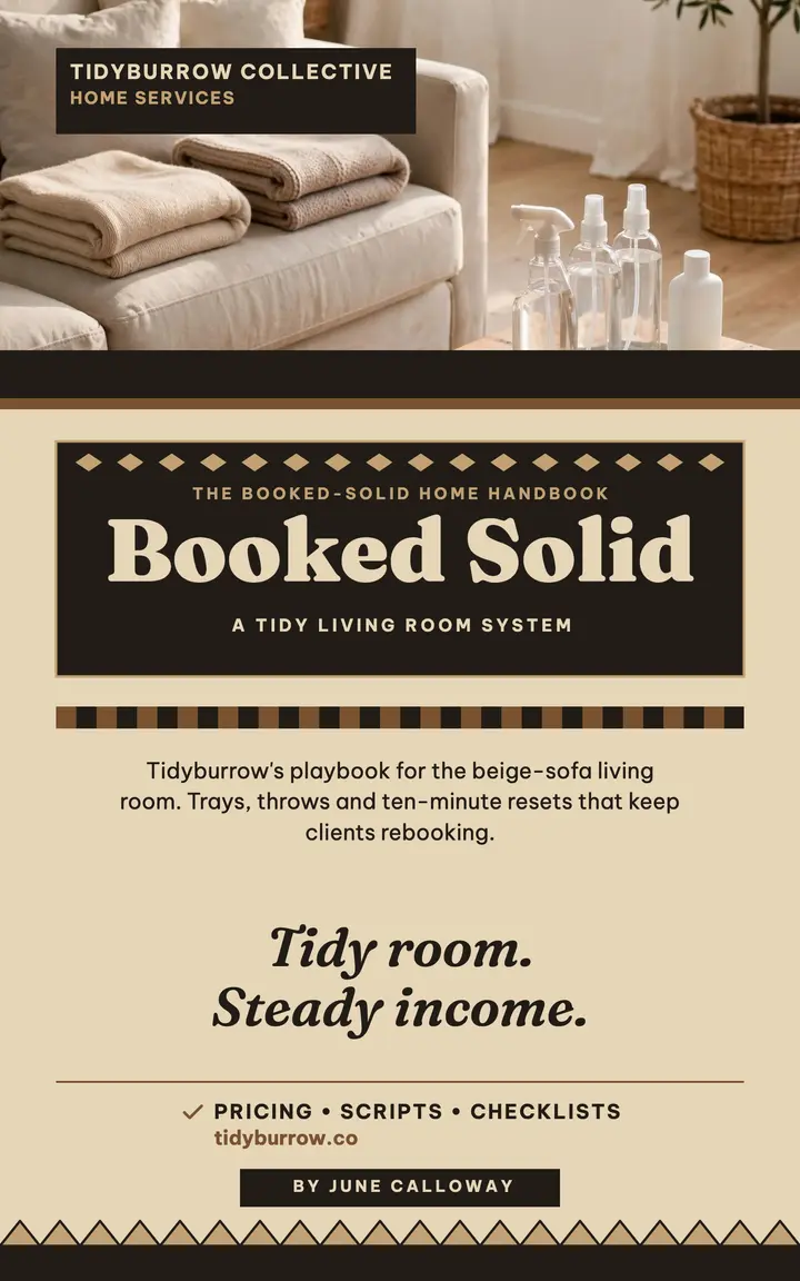 Tidyburrow cleaning playbook ebook cover: cleaning playbook ebook cover template