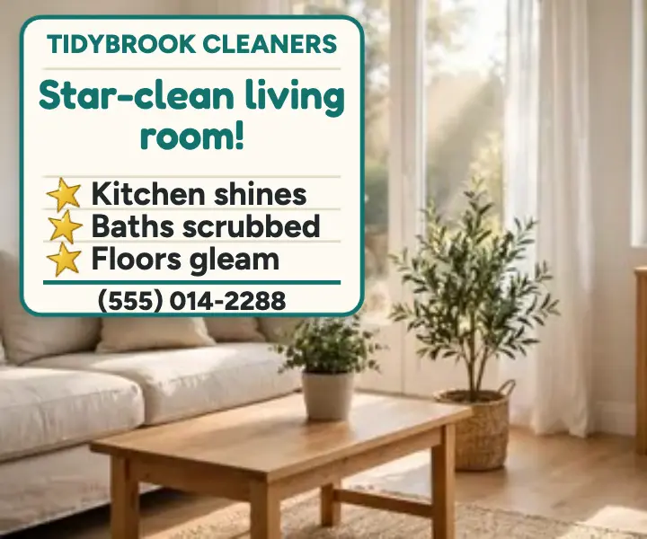 Tidybrook Cleaners gold star clean ad template