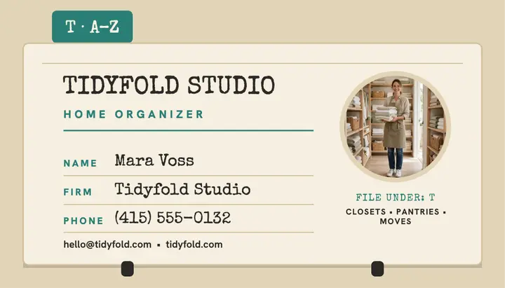 Tidyfold Studio organizer rotary card template