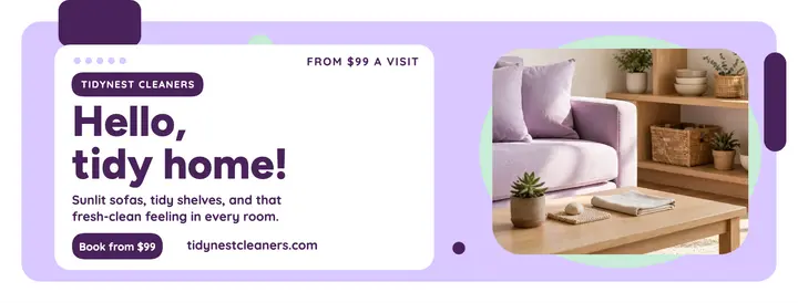 TidyNest Cleaners facebook cover template