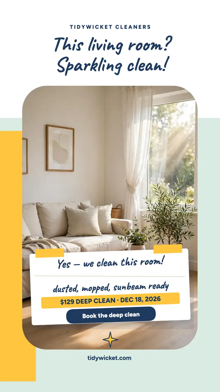 Tidywicket deep clean booking story: deep clean booking story template