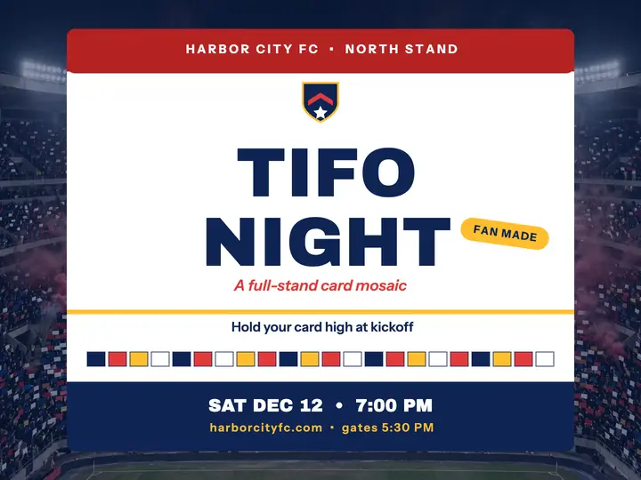 Harbor City FC Tifo Night fan slide template