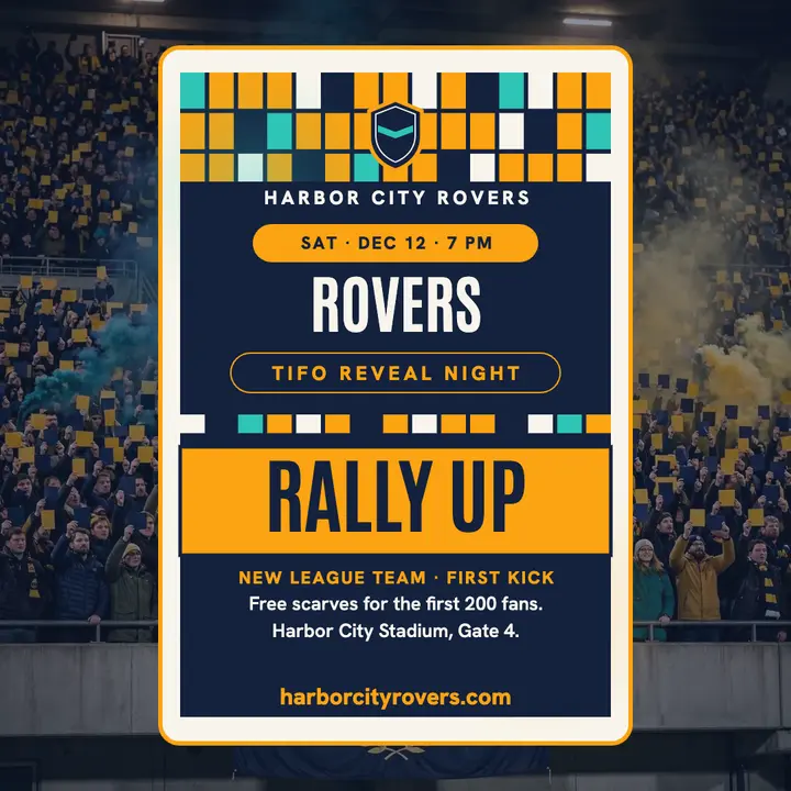 Harbor City Rovers rally night launch template