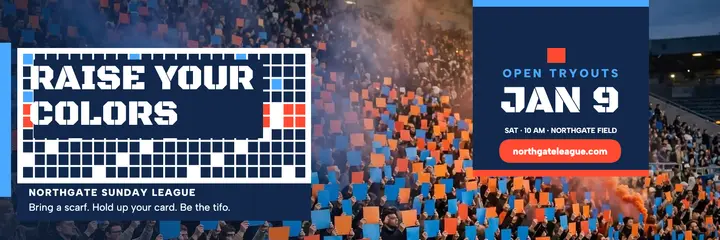 Northgate Sunday League tifo header: soccer league header template