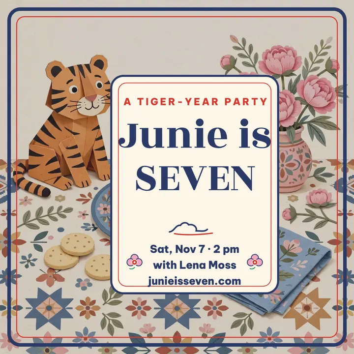 Junie seventh tiger birthday invite template