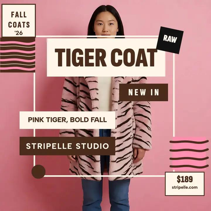 Stripelle pink tiger coat edit template
