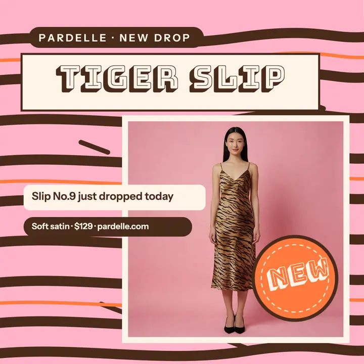 Pardelle tiger slip dress drop post template