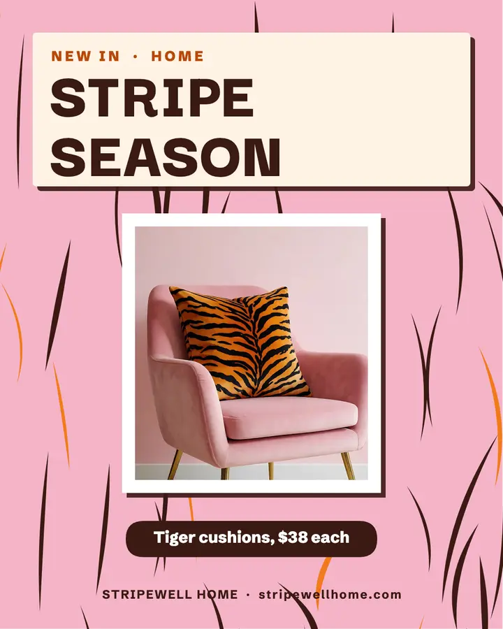 Tiger-stripe cushions post, wild print: tiger stripe cushions home decor post template