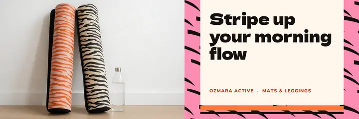 Tiger stripe yoga X header, wild print template