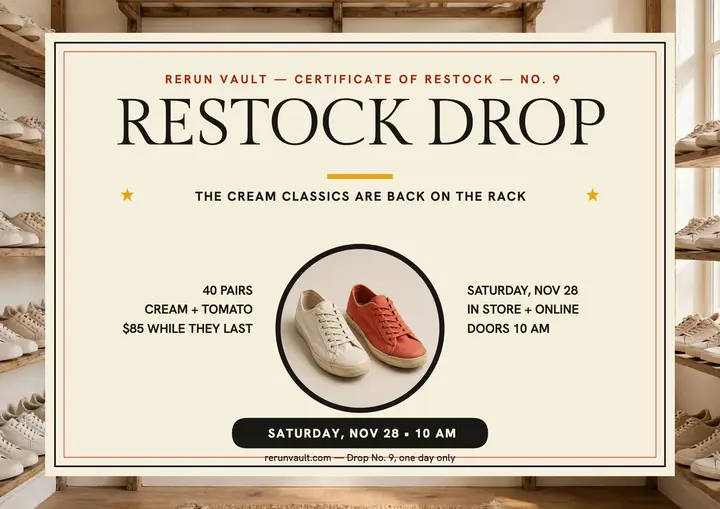 Rerun Vault vintage restock certificate template