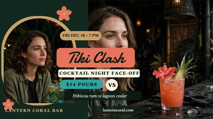 Lantern Coral tiki clash night thumbnail template