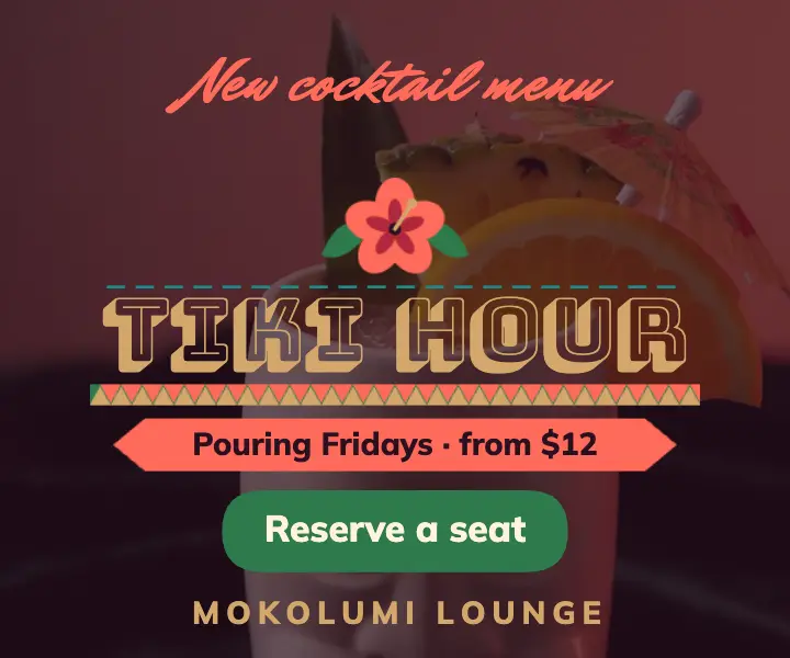 Mokolumi Lounge new cocktail menu ad template