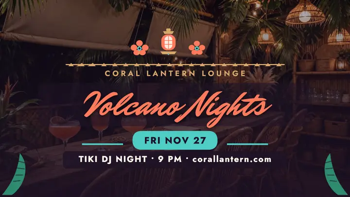 Coral Lantern tiki DJ night thumbnail template