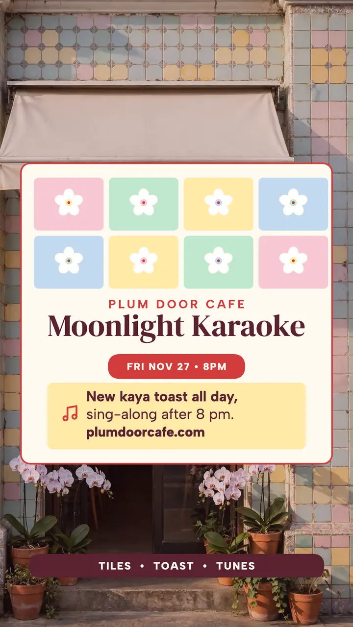 Plum Door Cafe moonlight karaoke story template