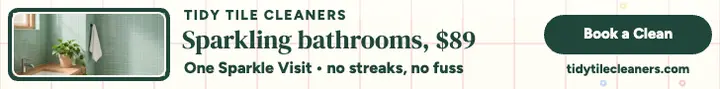 Tidy Tile bathroom cleaner leaderboard ad template