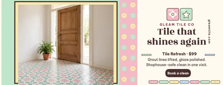 Gleam Tile tile cleaning peranakan cover template