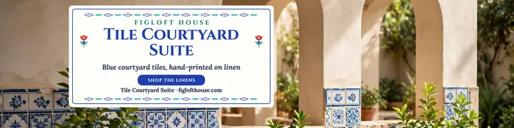 Figloft House tile courtyard Etsy banner template
