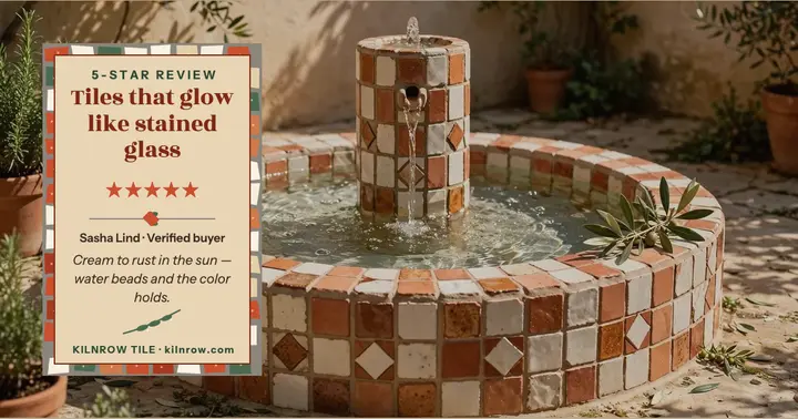 Kilnrow Tile fountain mosaic review template