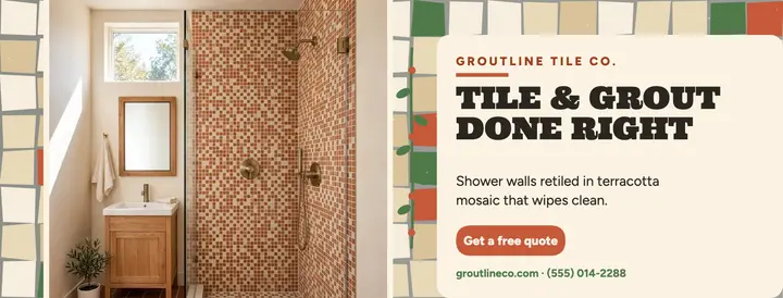Groutline shower retile mosaic cover template