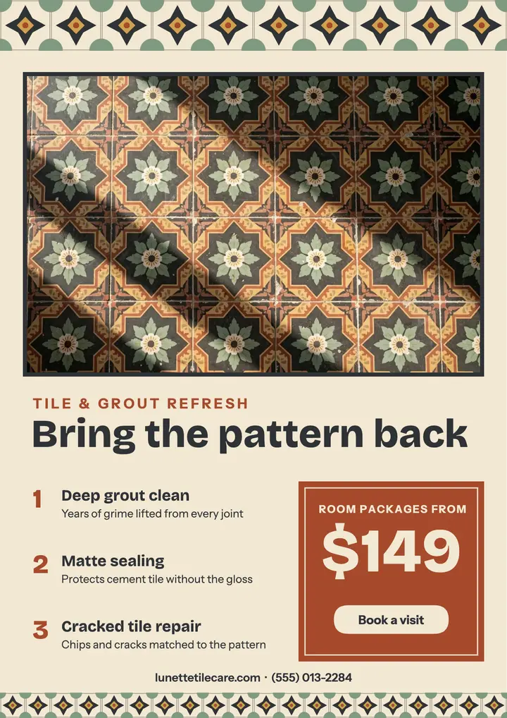 Lunette Tile Care floor refresh flyer template