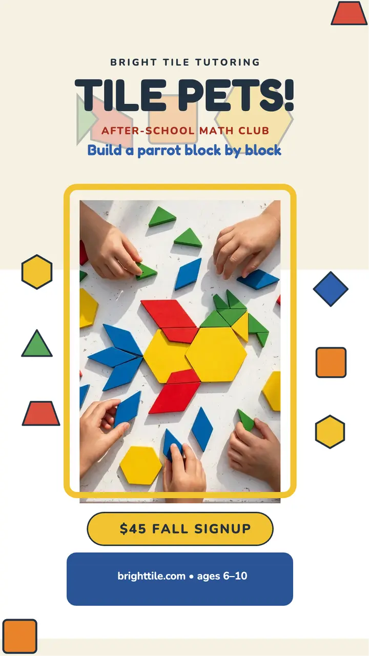 Bright Tile math pets story template