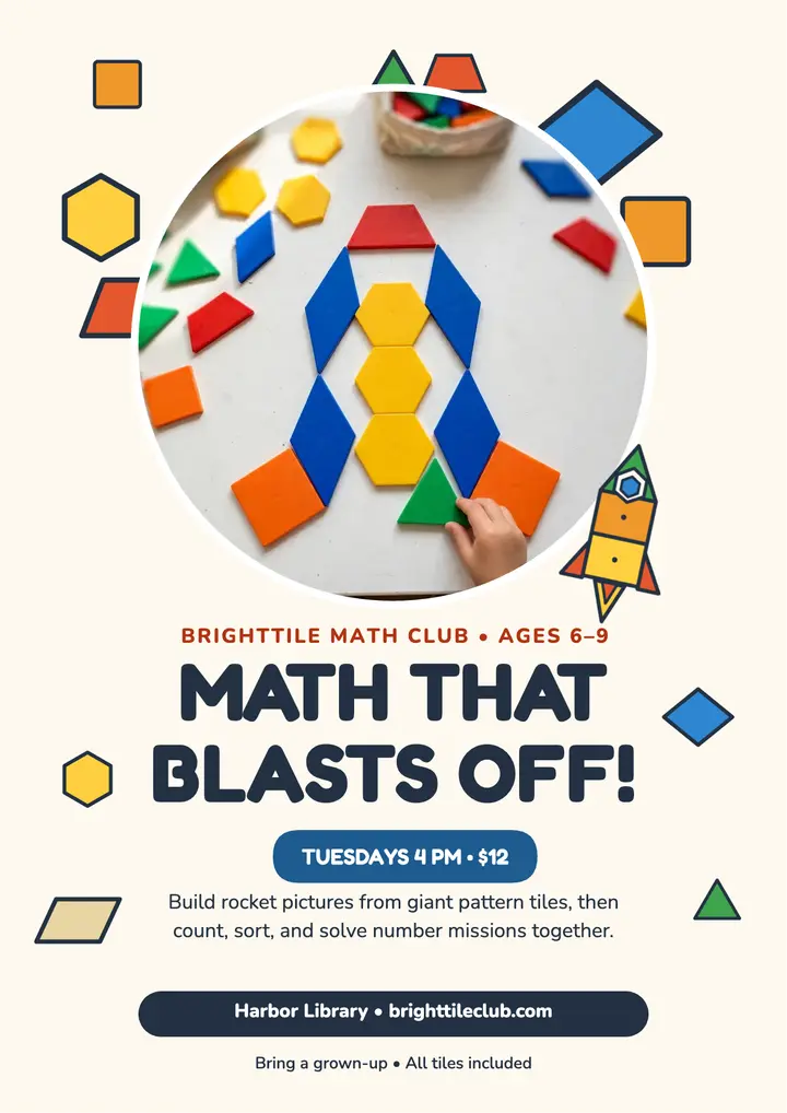 Brighttile math club tile rocket flyer template