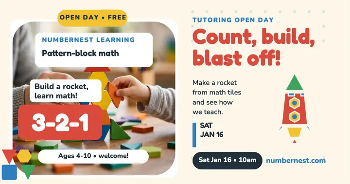 Numbernest open day with tile rocket template