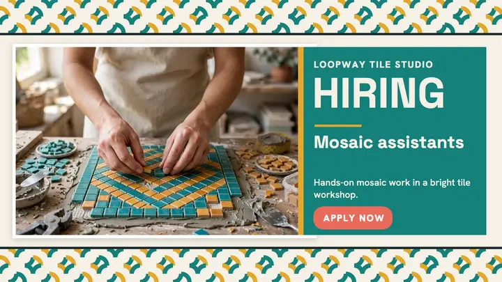 Loopway Tile Studio hiring thumbnail template